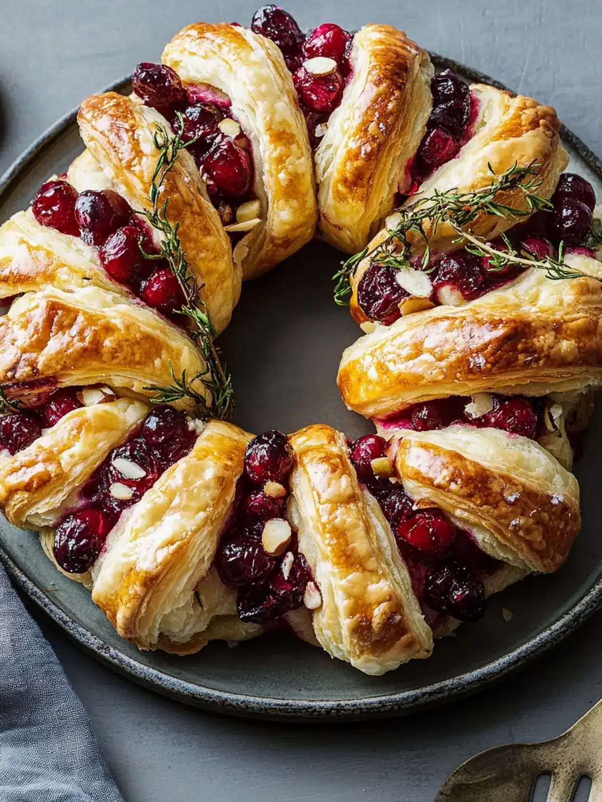 Irresistible Cranberry-Feta Puff Pastry Wreaths in 4 Steps 5 Cranberry-Feta Puff Pastry Wreaths