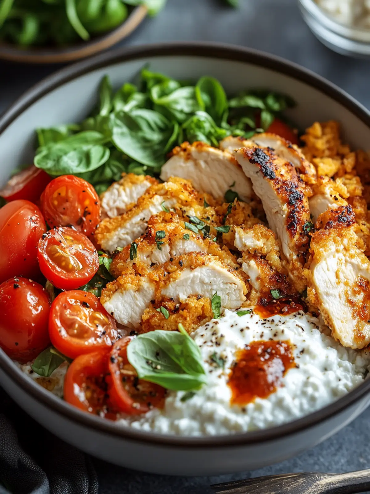 High Protein Chicken Parm Cottage Cheese Bowl