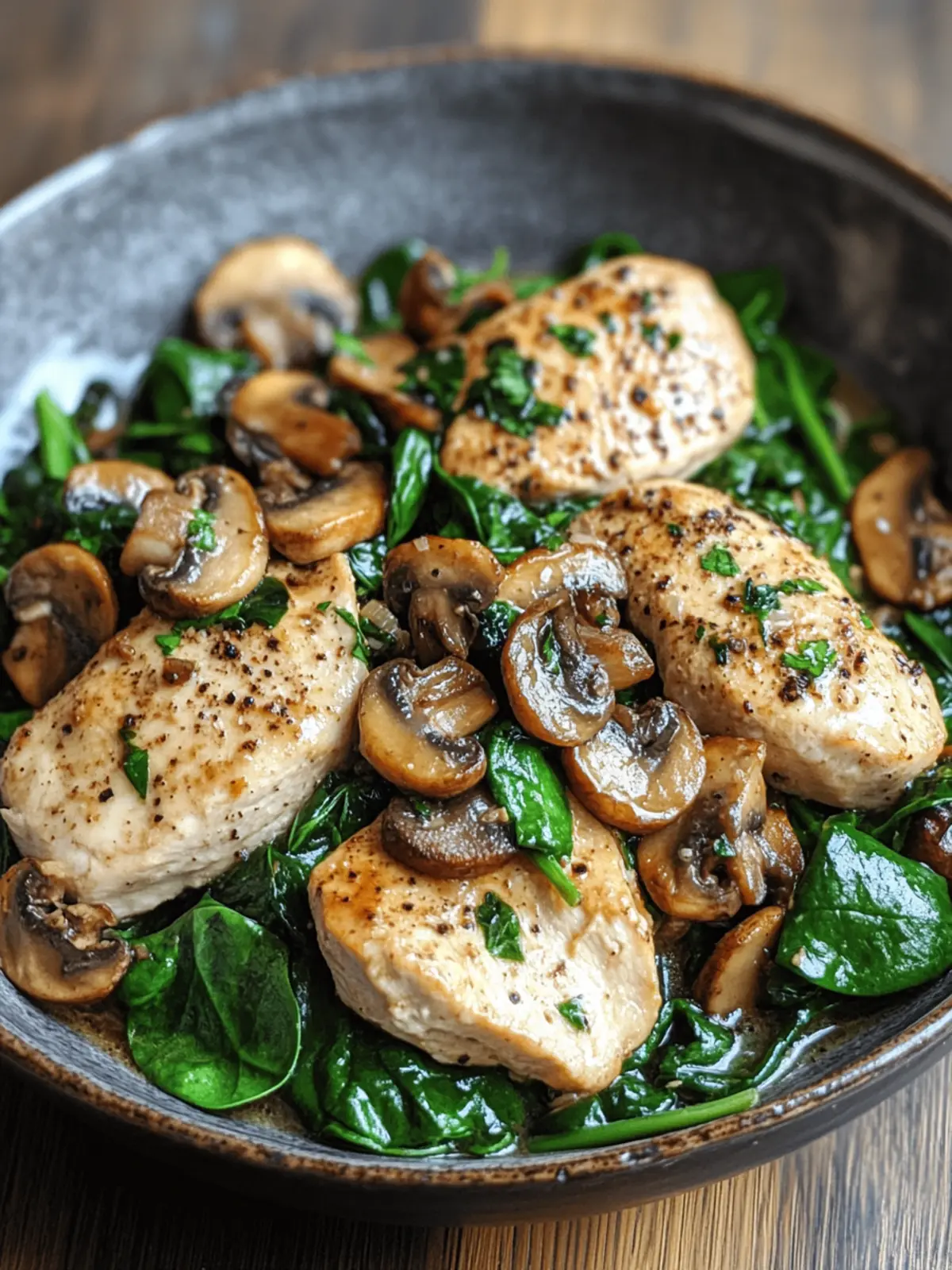 Chicken Spinach and Mushroom Low Carb