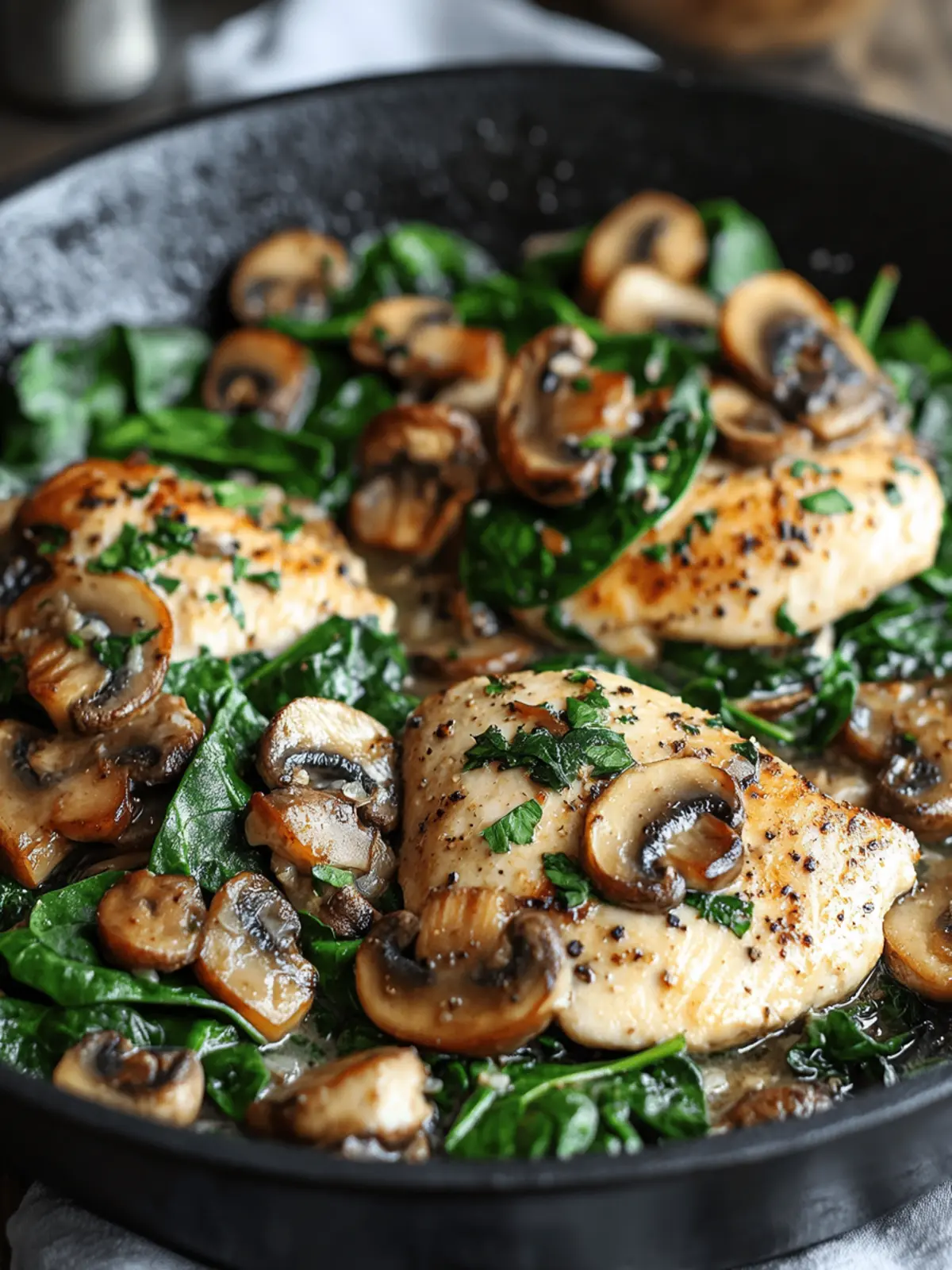 Chicken Spinach and Mushroom Low Carb