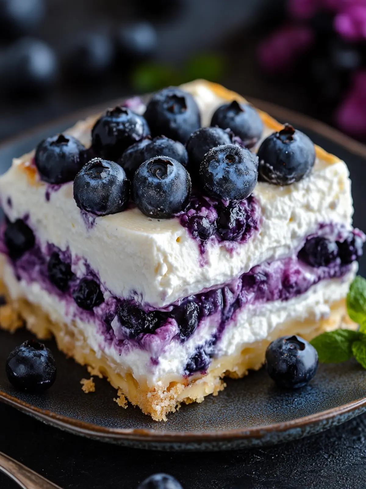 No-Bake Blueberry Cream Cheesecake Lasagna for Sweet Bliss 5 Blueberry Cream Cheesecake Lasagna