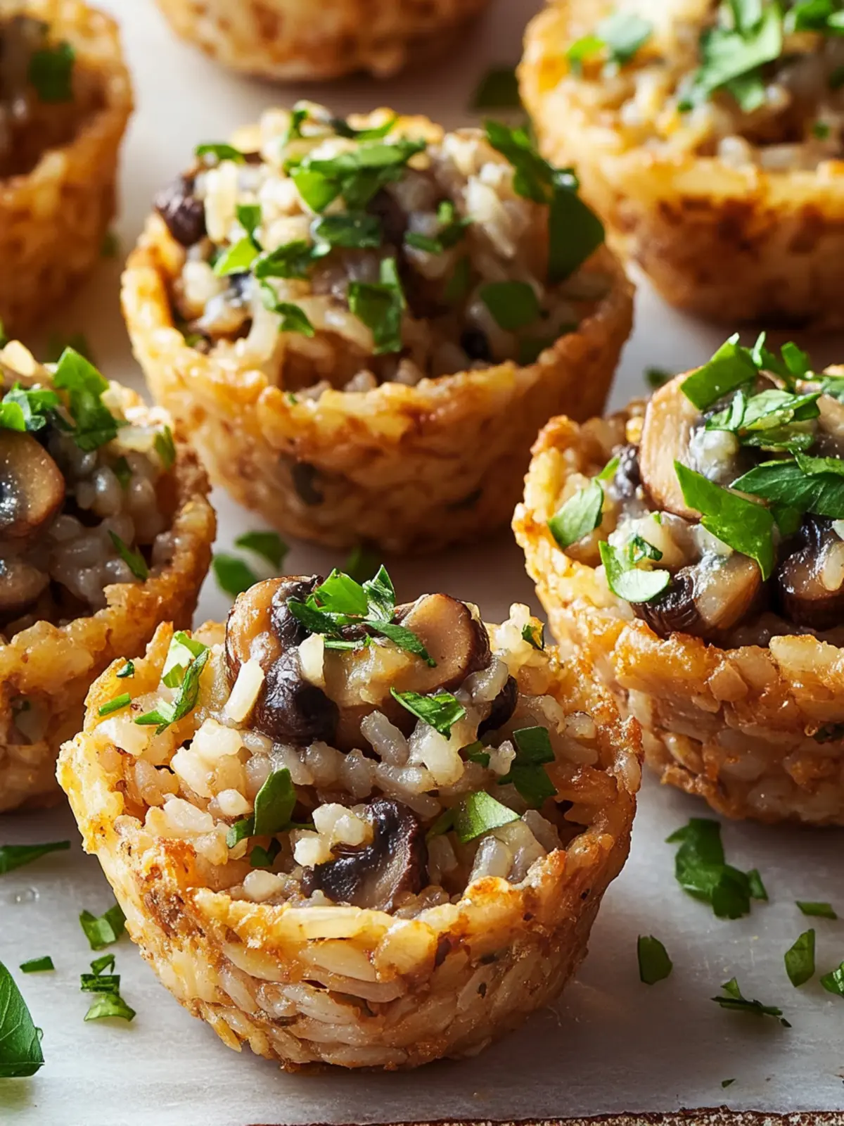 Stuffed Mushroom Crispy Rice Cups That Wow Every Guest 5 Stuffed Mushroom Crispy Rice Cups