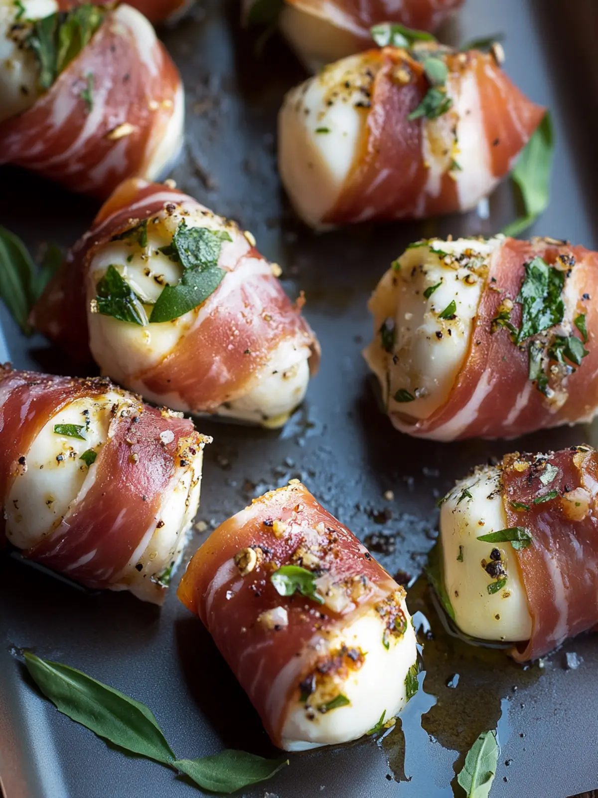 Prosciutto Wrapped Mozzarella Bites