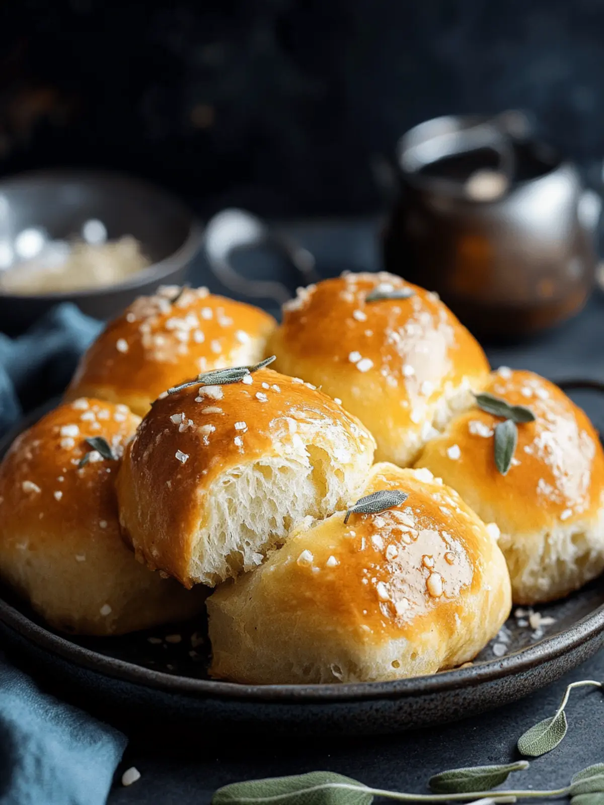 Devour These Salted Sage Honey Butter Brioche Rolls Today 4 Salted Sage Honey Butter Brioche Rolls