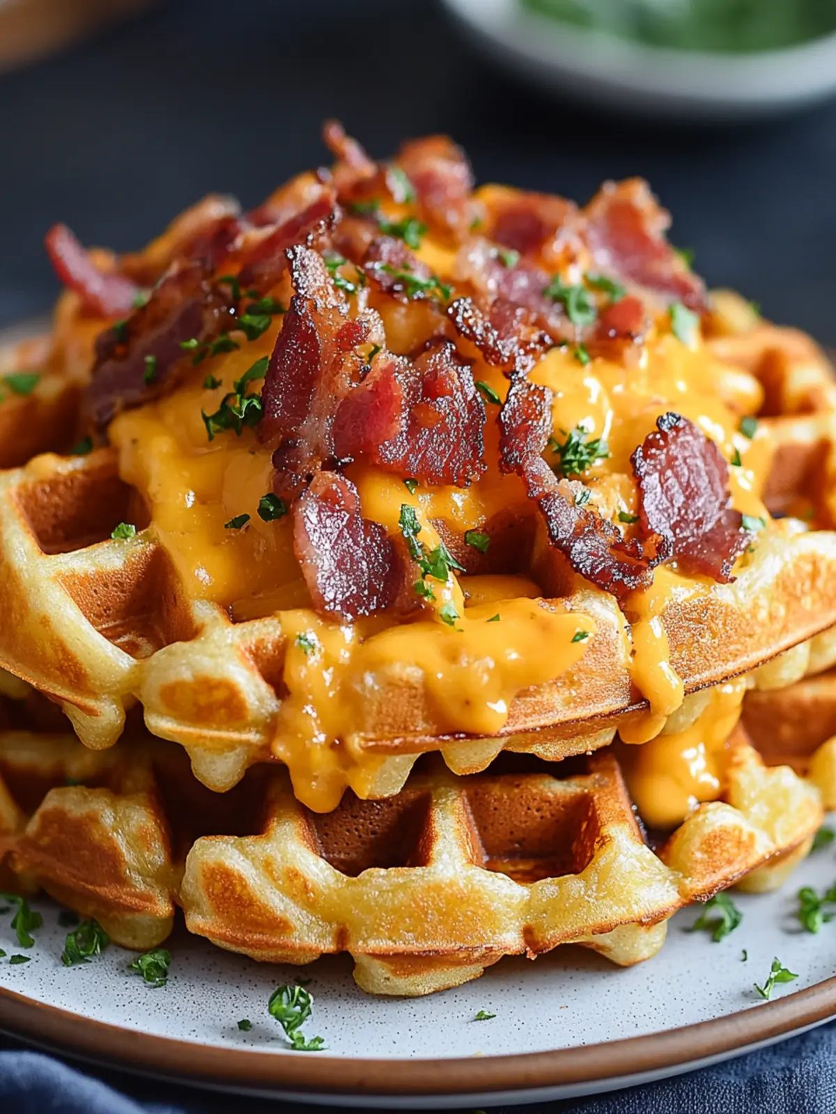 Savory Bacon and Cheese Loaded Hashbrown Waffles Delight 3 Bacon and Cheese Loaded Hashbrown Waffles