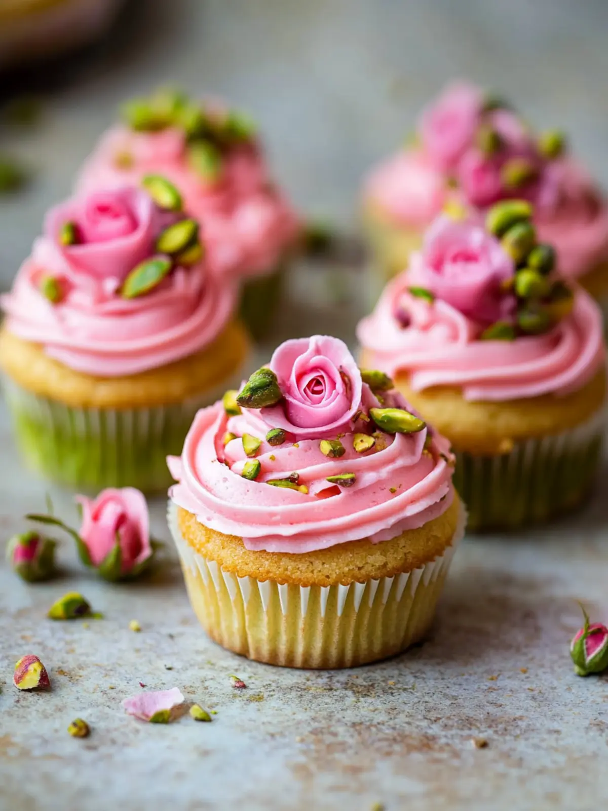 Delightful Vegan Mini Rose Pistachio Cupcakes That Impress 3 Vegan Mini Rose Pistachio Cupcakes