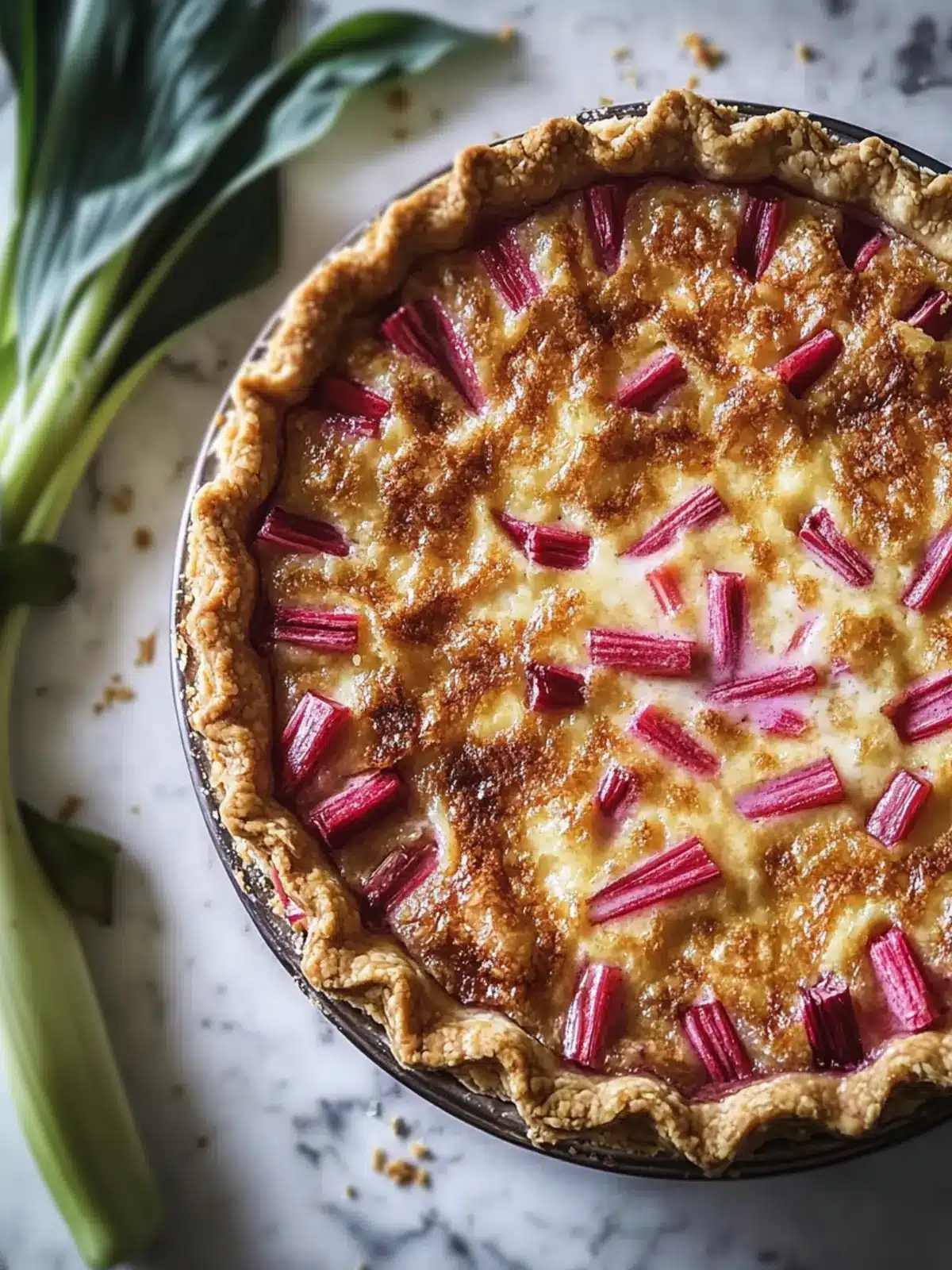 Delicious Crustless Rhubarb Custard Pie: Easy Spring Indulgence 4 Crustless Rhubarb Custard Pie