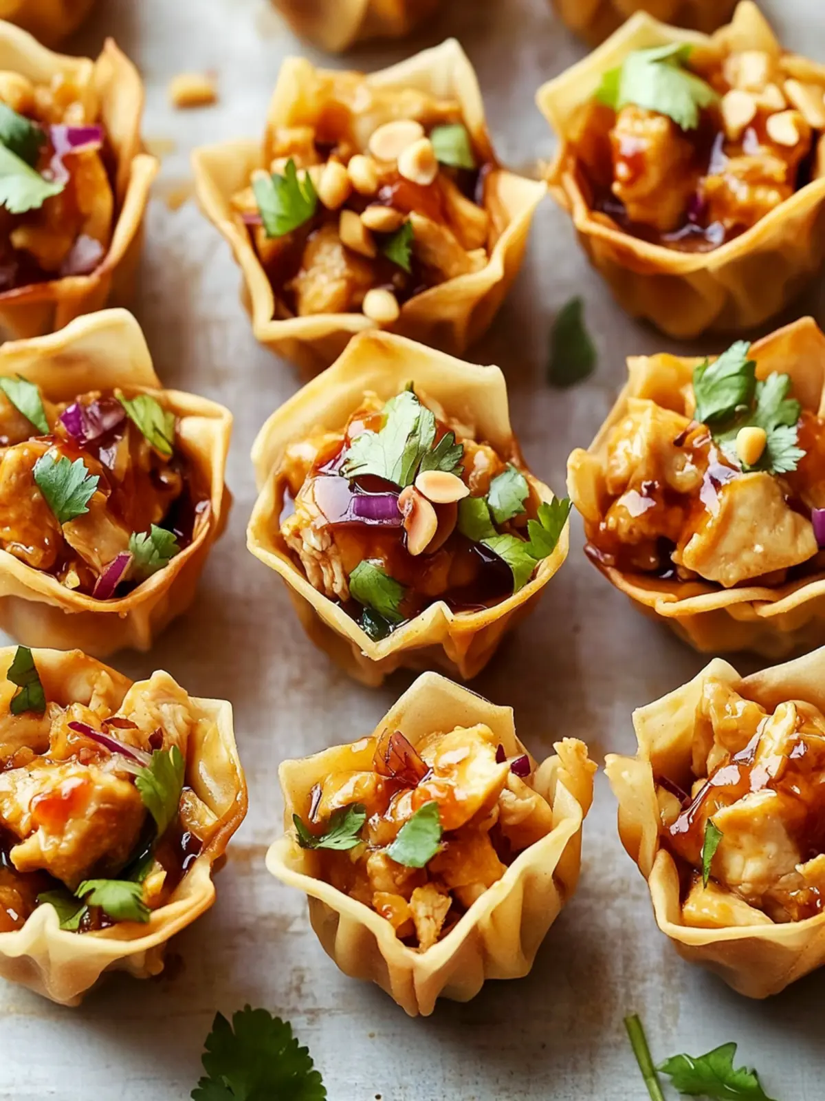 Delicious Peanut Chicken Wonton Cups for Effortless Entertaining 2 Peanut Chicken Wonton Cups