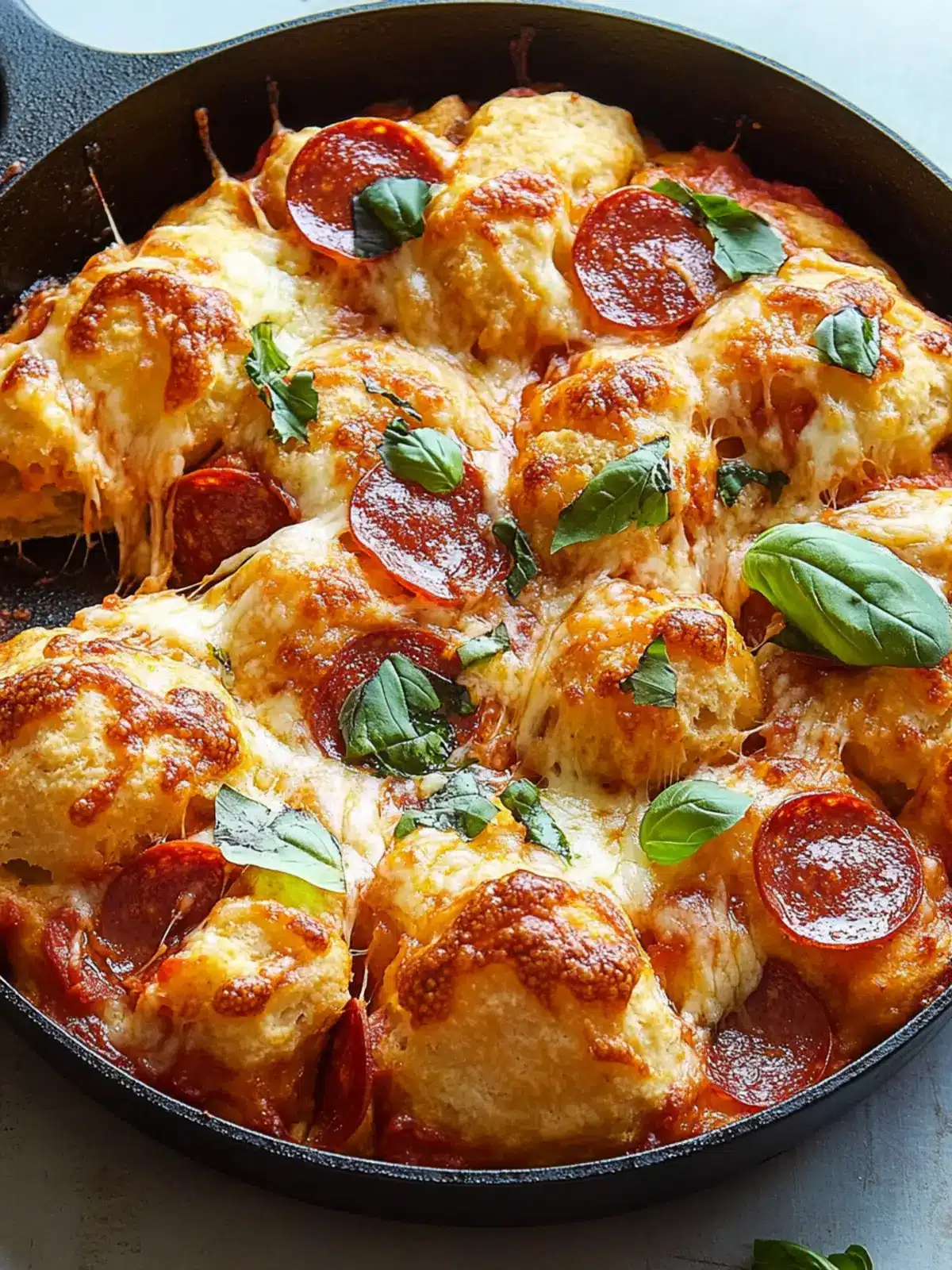 Savory Pepperoni Pizza Biscuit Skillet in Just One Pan 5 Pepperoni Pizza Biscuit Skillet