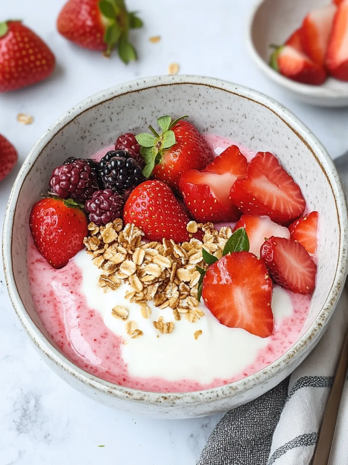 Delicious Strawberry Yogurt Bowl: A Customizable Delight! 4 Strawberry Yogurt Bowl