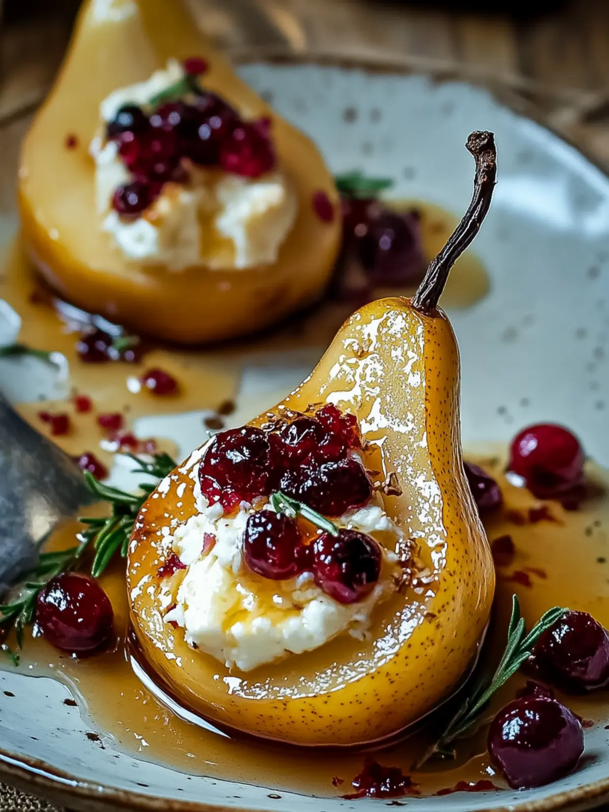 Indulge in Baked Pears with Goat Cheese, Honey, and Cranberries 3 Baked Pears with Goat Cheese, Honey, and Cranberries
