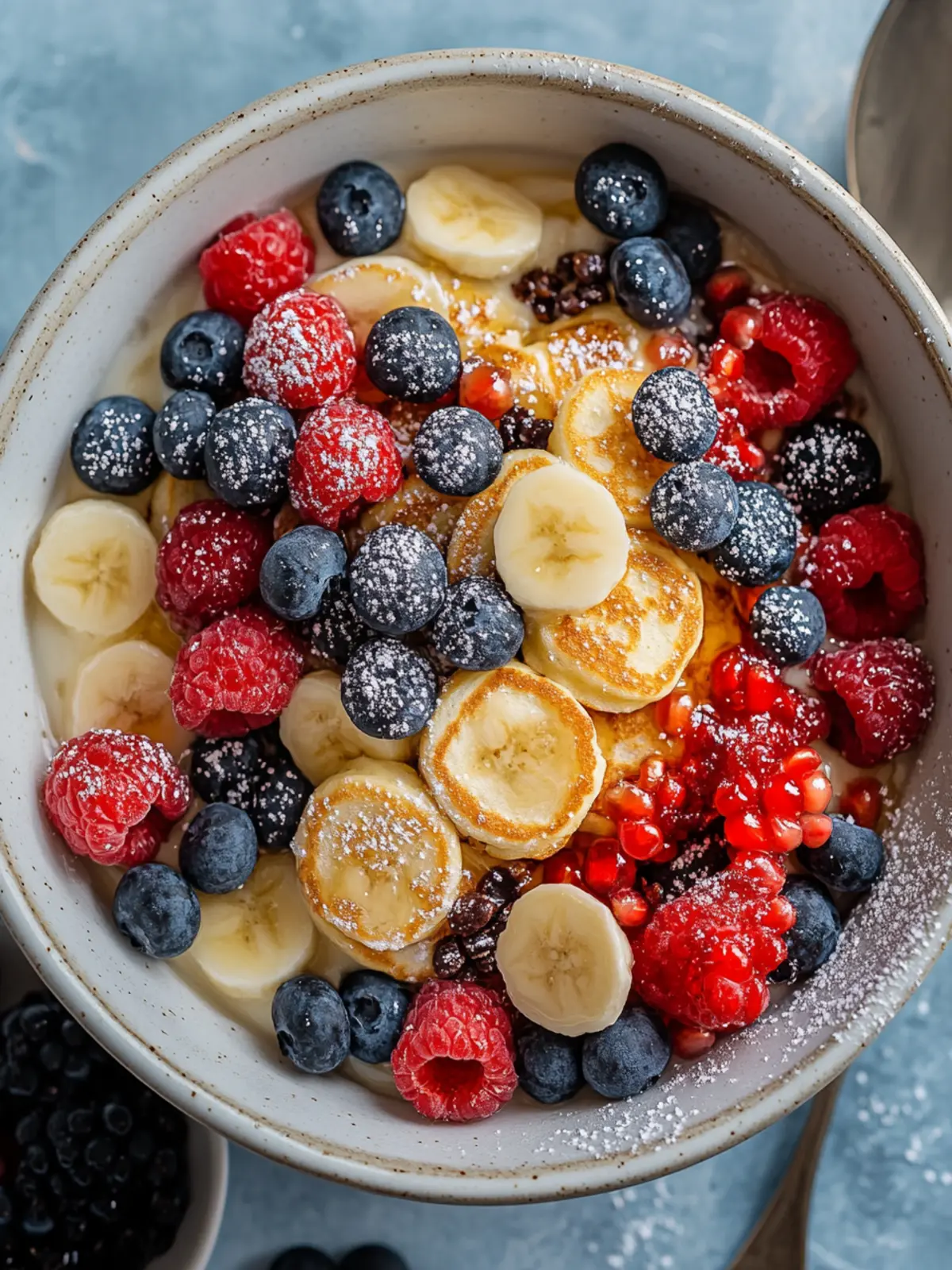 Mini Pancake Cereal Bowl - Fun, Fluffy Breakfast Delight 4 Mini Pancake Cereal Bowl