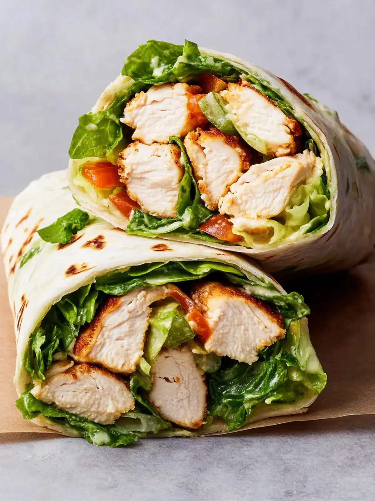 Savory Chicken Caesar Wraps for a Flavor-Packed Lunch 2 Chicken Caesar Wraps