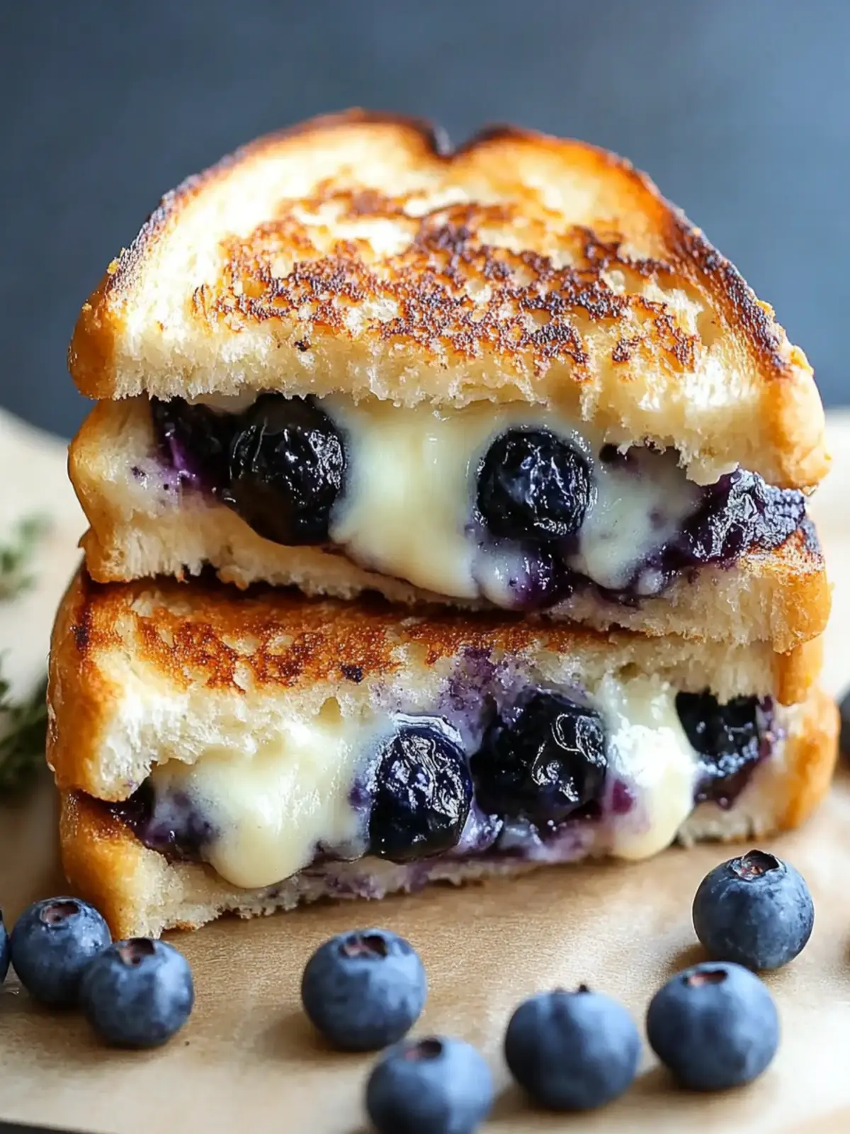 Delightful Crispy Blueberry Grilled Cheese for Cozy Brunches 2 Crispy Blueberry Grilled Cheese