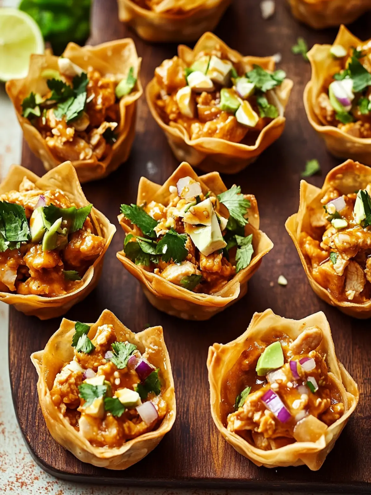 Delicious Peanut Chicken Wonton Cups for Effortless Entertaining 4 Peanut Chicken Wonton Cups