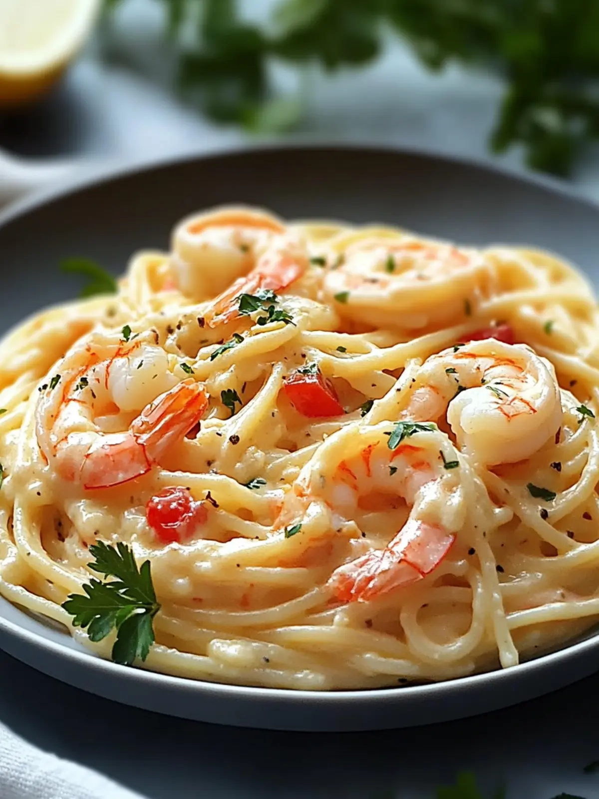 Creamy Shrimp Spaghetti: Your New Favorite Comfort Food 2 Spaghetti with Shrimp in Creamy Cheese Sauce