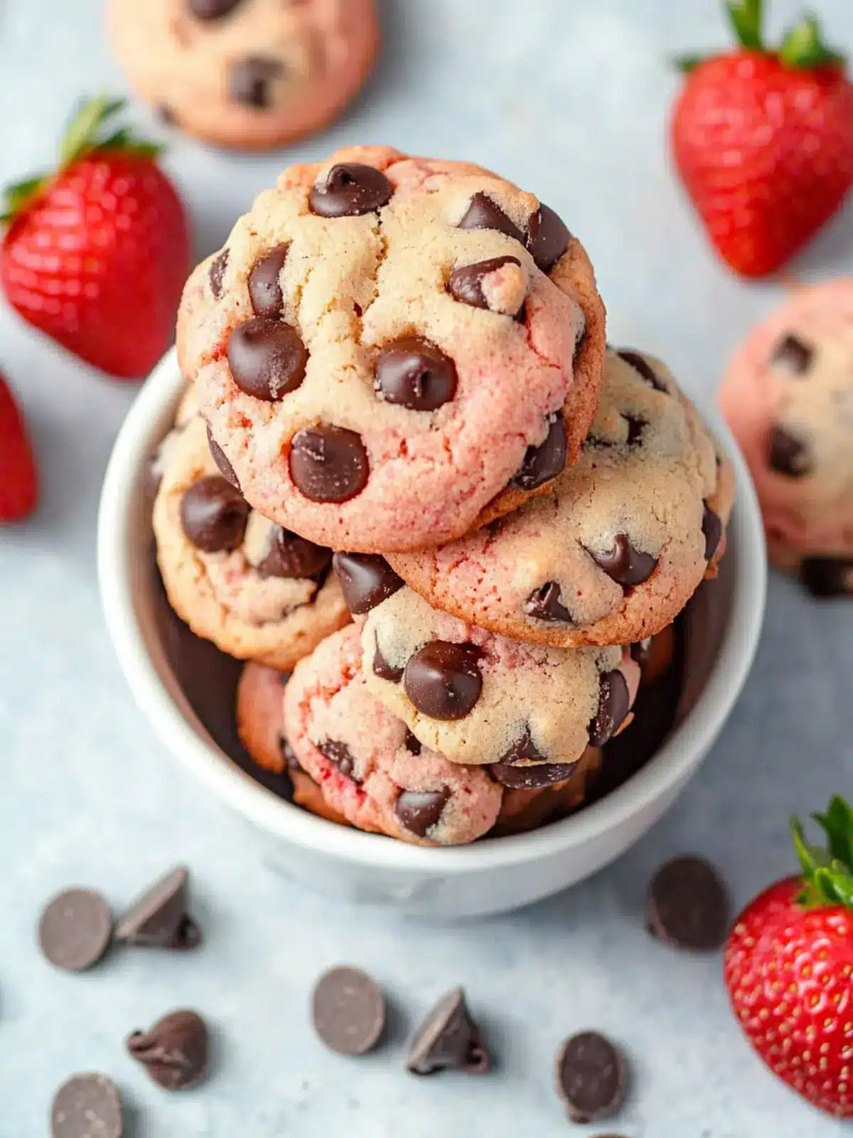 Strawberry Cake Mix Cookies with Chocolate Chips in 20 Minutes 2 Strawberry Cake Mix Cookies with Chocolate Chips