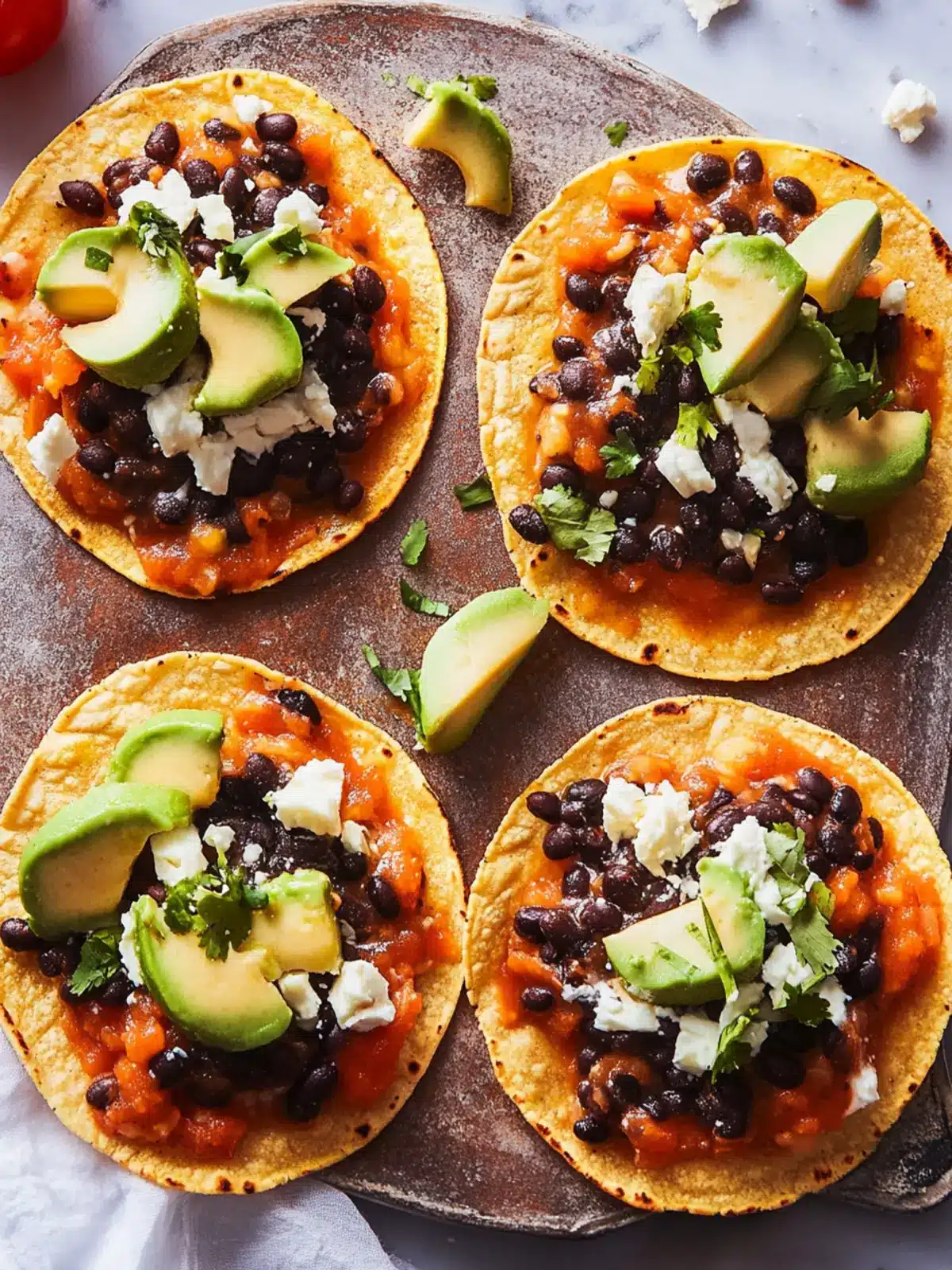 Savor the Flavor: Easy Black Bean Tostadas in 30 Minutes 2 Black Bean Tostadas
