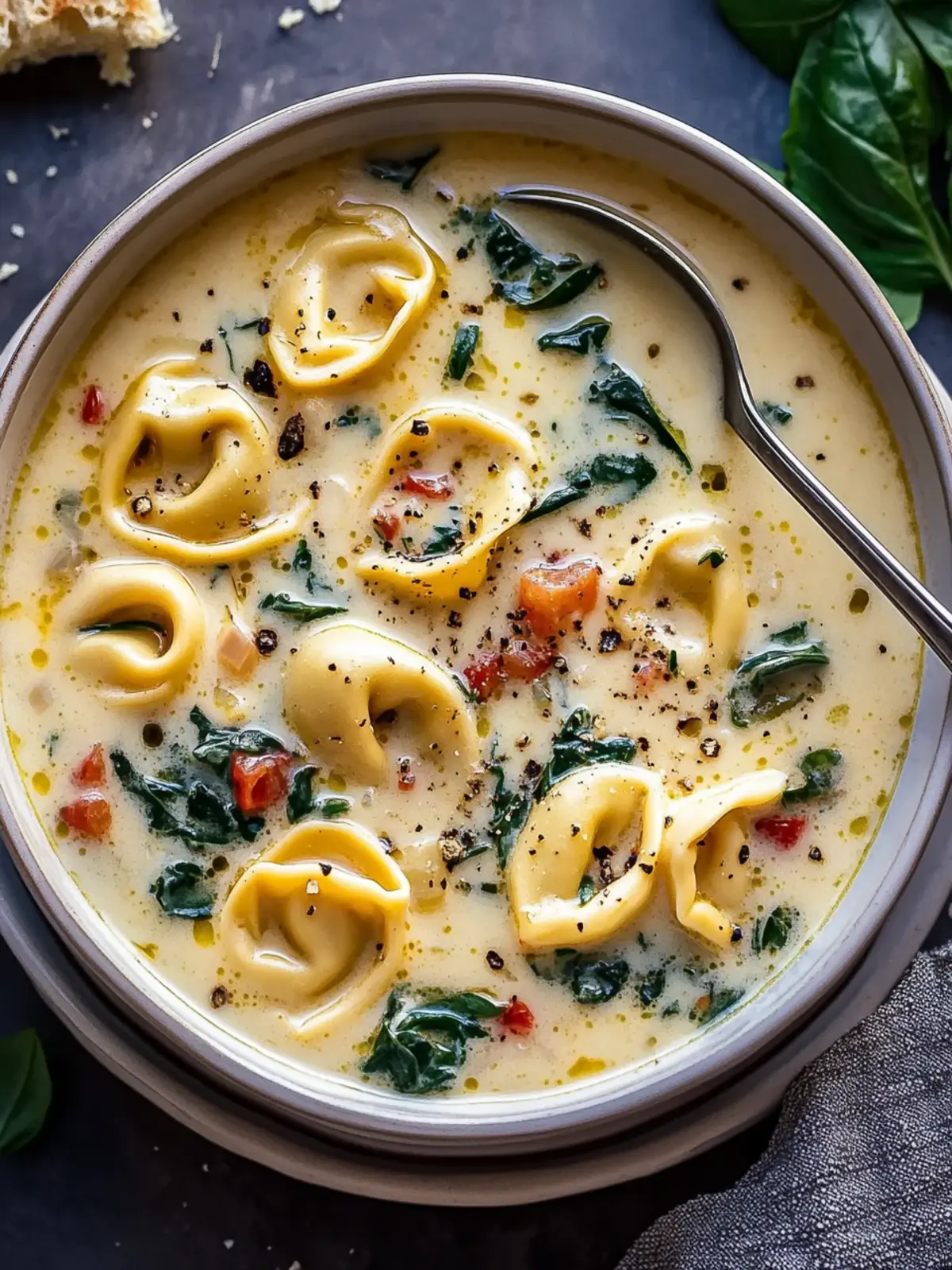 Creamy Tuscan Garlic Tortellini Soup That's Pure Comfort in a Bowl 3 Creamy Tuscan Garlic Tortellini Soup