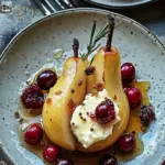 Indulge in Baked Pears with Goat Cheese, Honey, and Cranberries 6 Baked Pears with Goat Cheese, Honey, and Cranberries