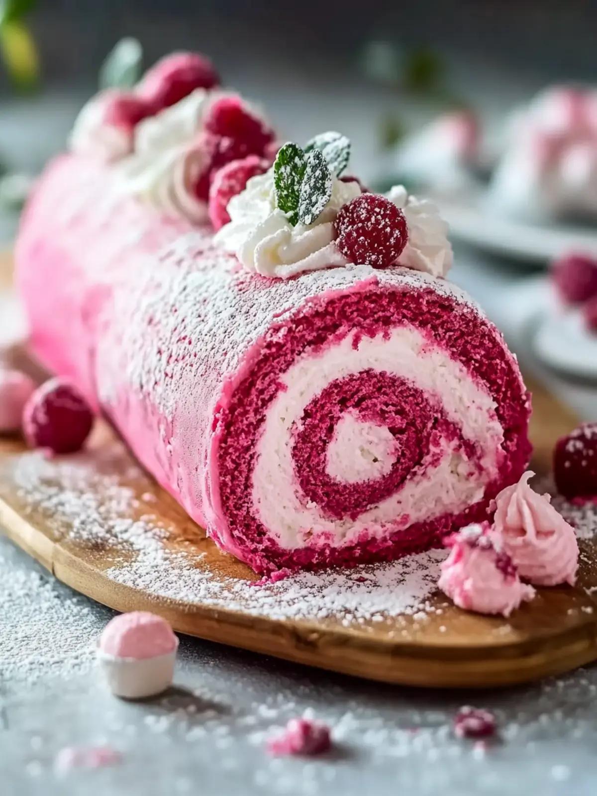 Sweet and Soft Pink Velvet Roll Cake for Every Celebration 2 Pink Velvet Roll Cake