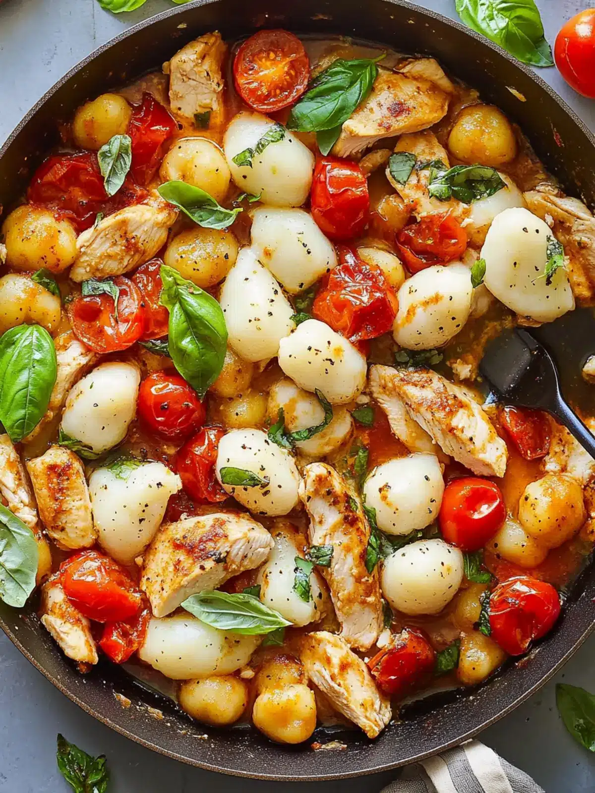 Caprese Chicken Gnocchi Skillet: Your New Quick Dinner Crush 2 Caprese Chicken Gnocchi Skillet