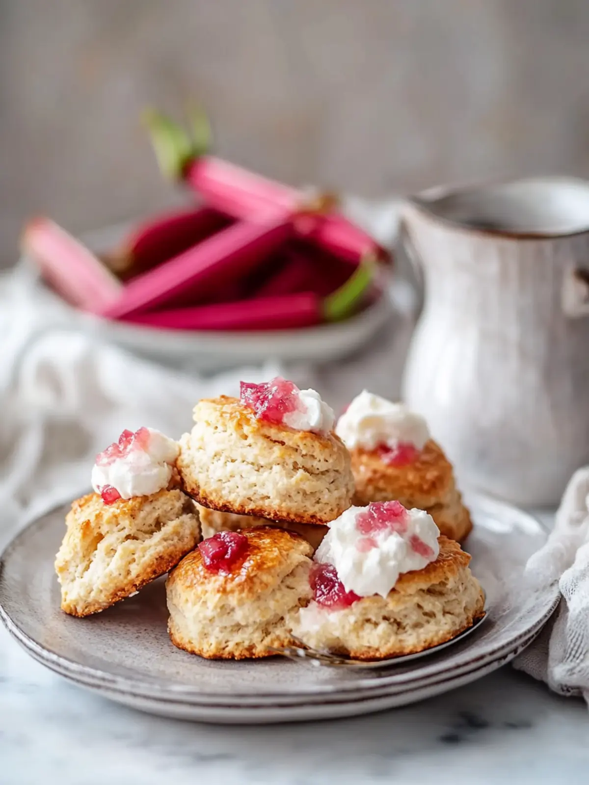 Ginger Vegan Scones with Rhubarb for a Cozy Treat 3 Ginger vegan scones with rhubar