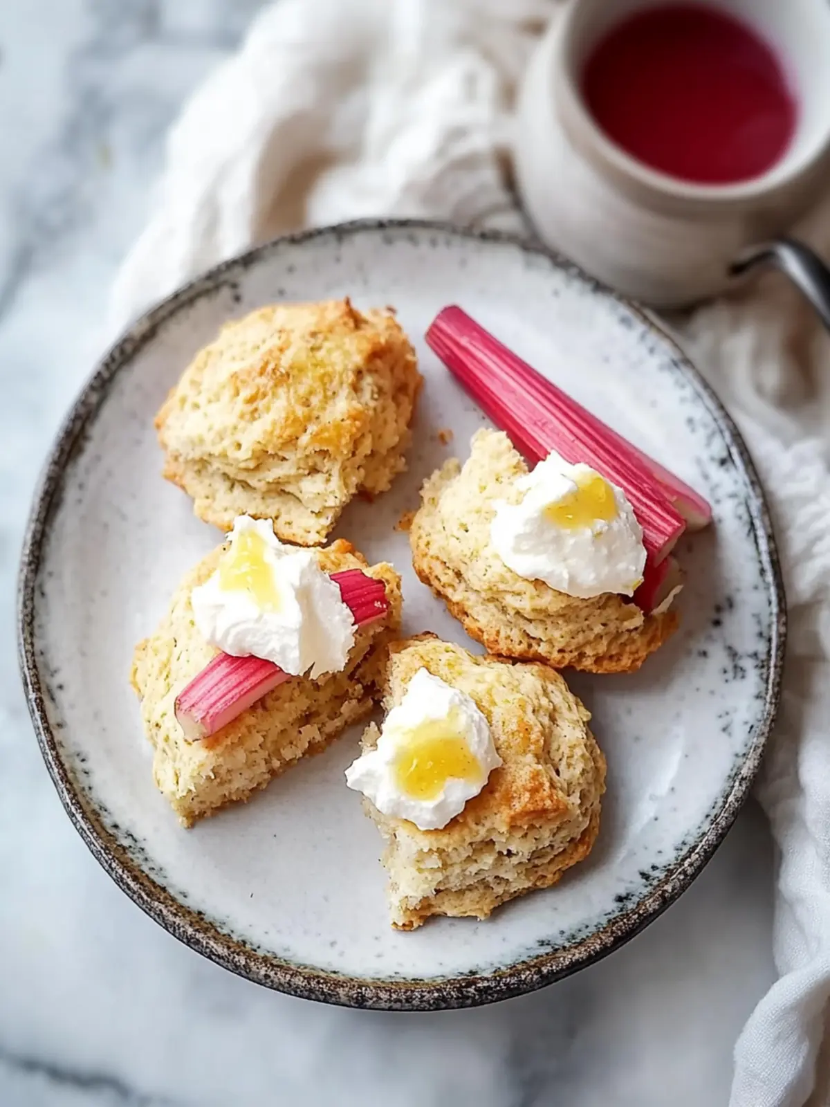Ginger Vegan Scones with Rhubarb for a Cozy Treat 2 Ginger vegan scones with rhubar
