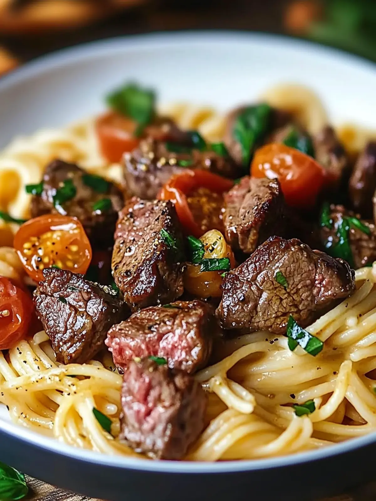 Steak Bites Pasta: Creamy Garlic Treat for Comfort Food Lovers 3 Steak Bites Pasta