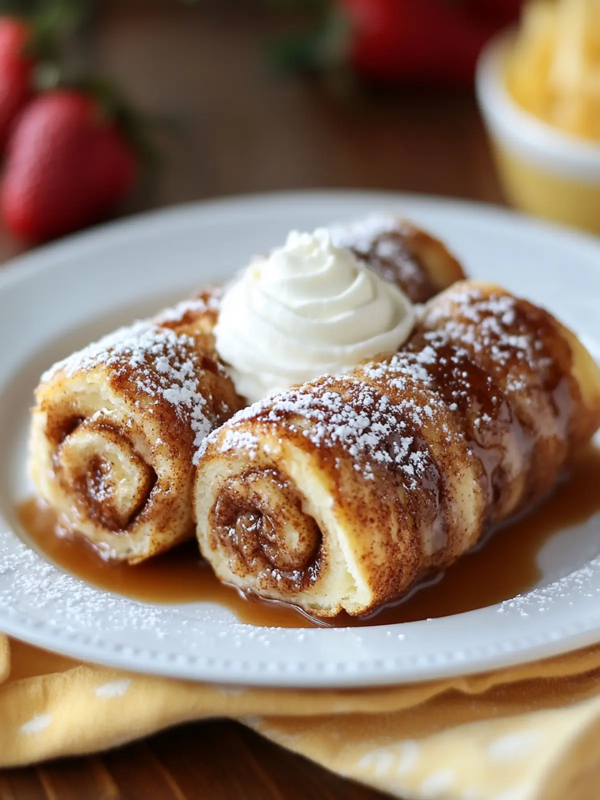 Cinnamon Roll French Toast Roll-Ups: Breakfast Bliss Awaits! 3 Cinnamon Roll French Toast Roll-Ups