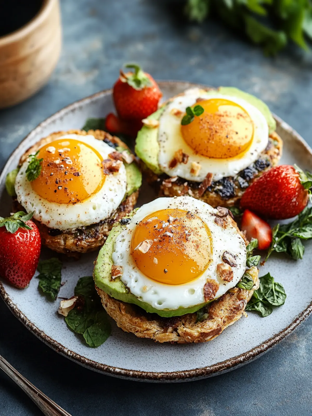 Delicious Vegetarian Breakfast: Avocado & Egg Stuffed Mushrooms 3 Vegetarian Breakfast