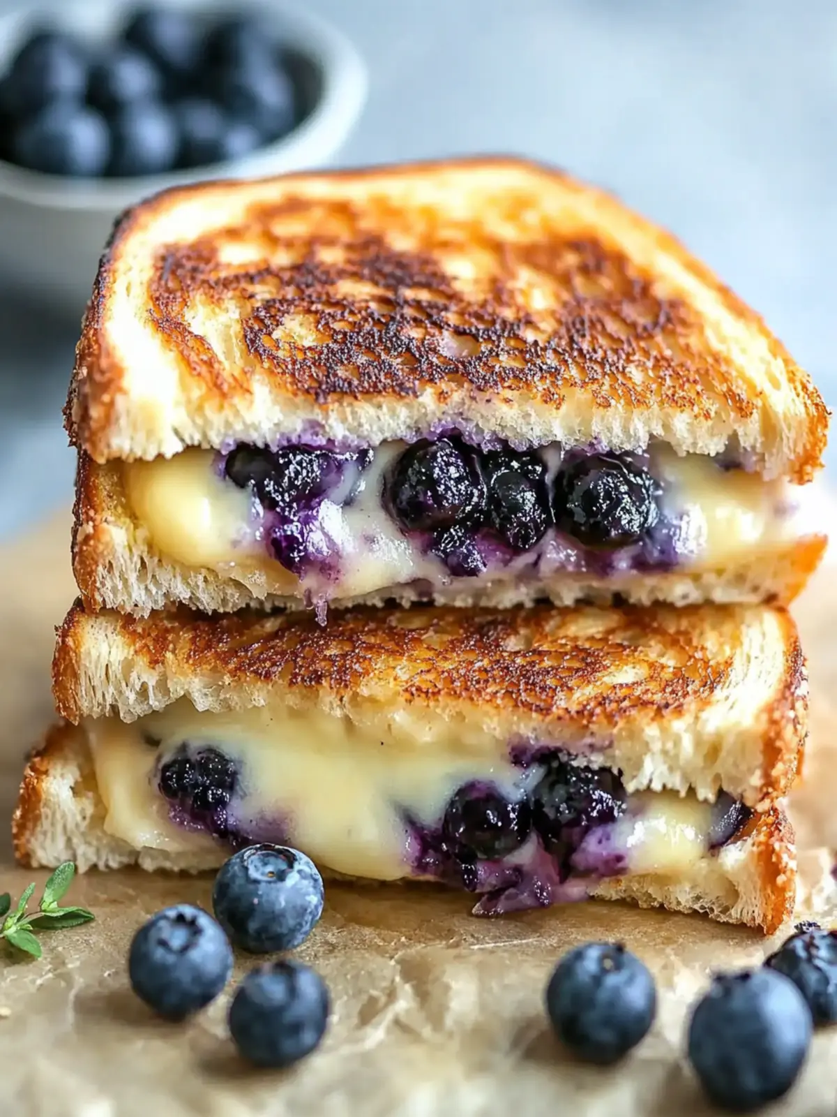 Delightful Crispy Blueberry Grilled Cheese for Cozy Brunches 4 Crispy Blueberry Grilled Cheese