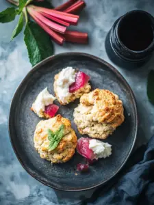 Ginger Vegan Scones with Rhubarb for a Cozy Treat 6 Ginger vegan scones with rhubar