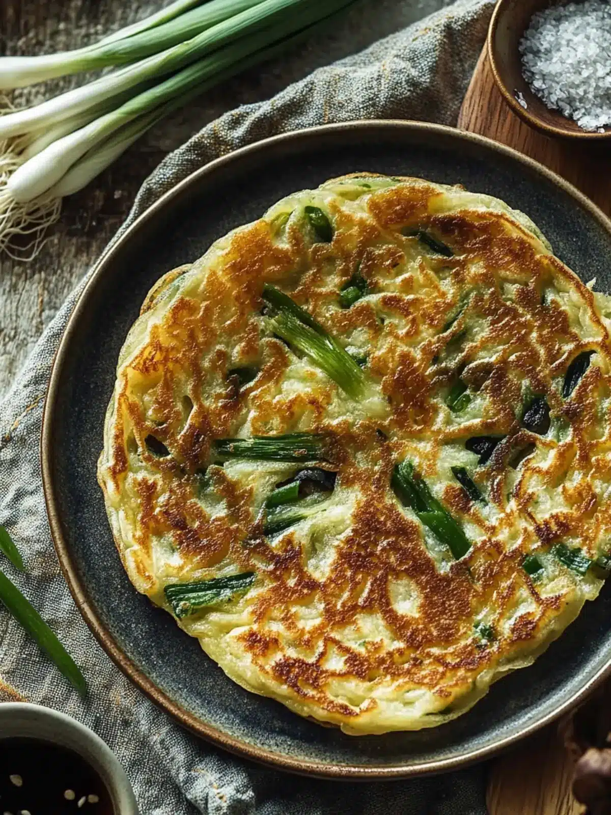 Crispy Korean Spring Onion Pancake: A Easy Vegan Delight 2 Crispy Korean Spring Onion Pancake