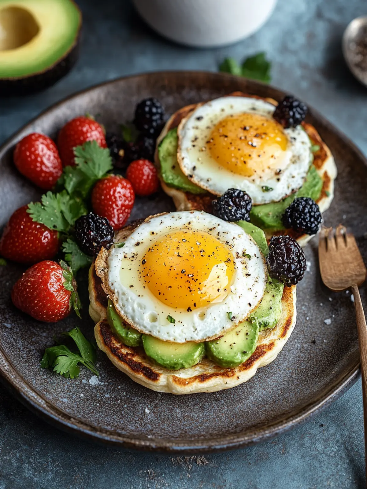 Delicious Vegetarian Breakfast: Avocado & Egg Stuffed Mushrooms 2 Vegetarian Breakfast