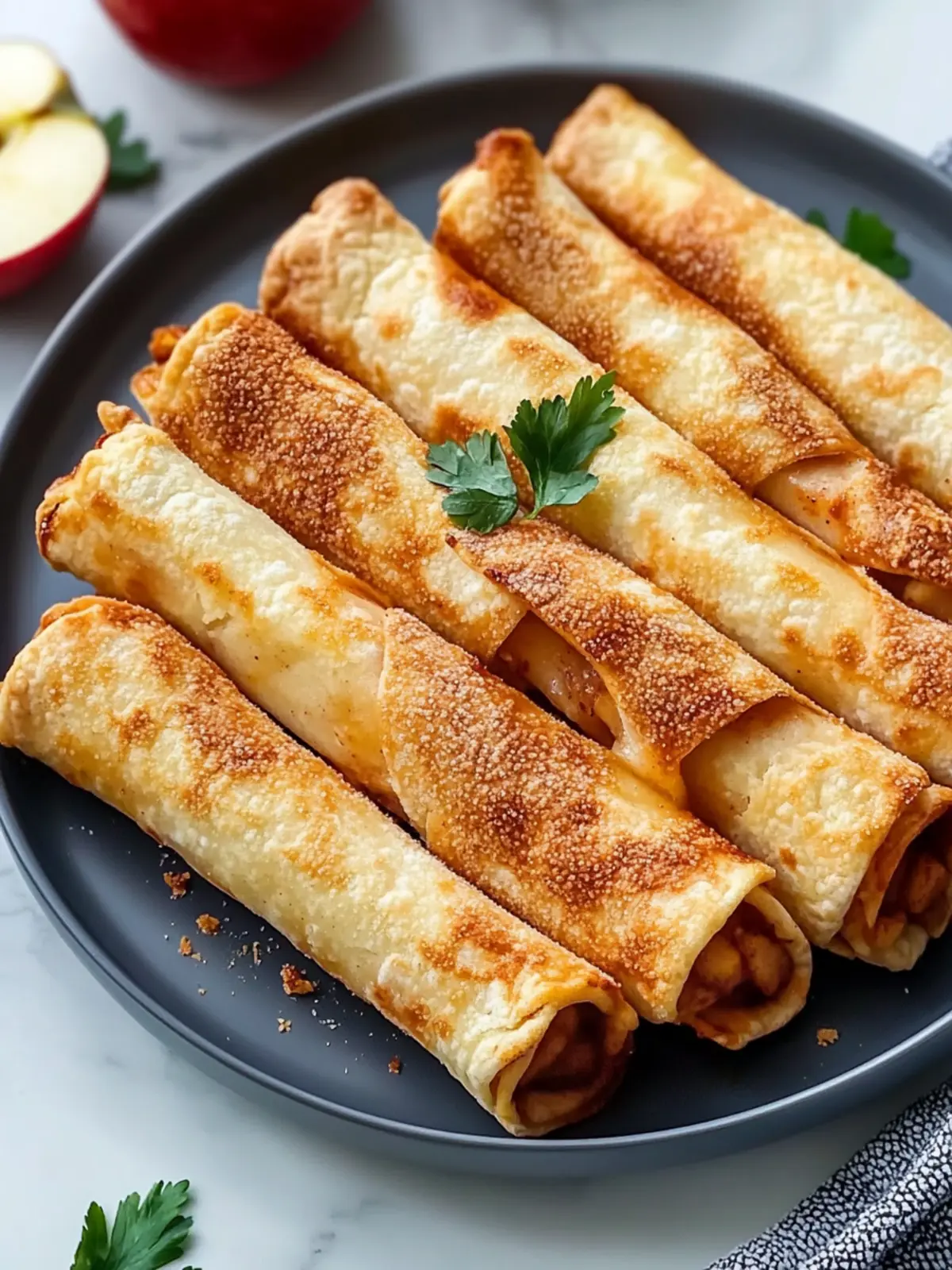 Easy Air Fryer Apple Pie Taquitos: Quick Comfort Dessert Delight 3 Easy Air Fryer Apple Pie Taquitos