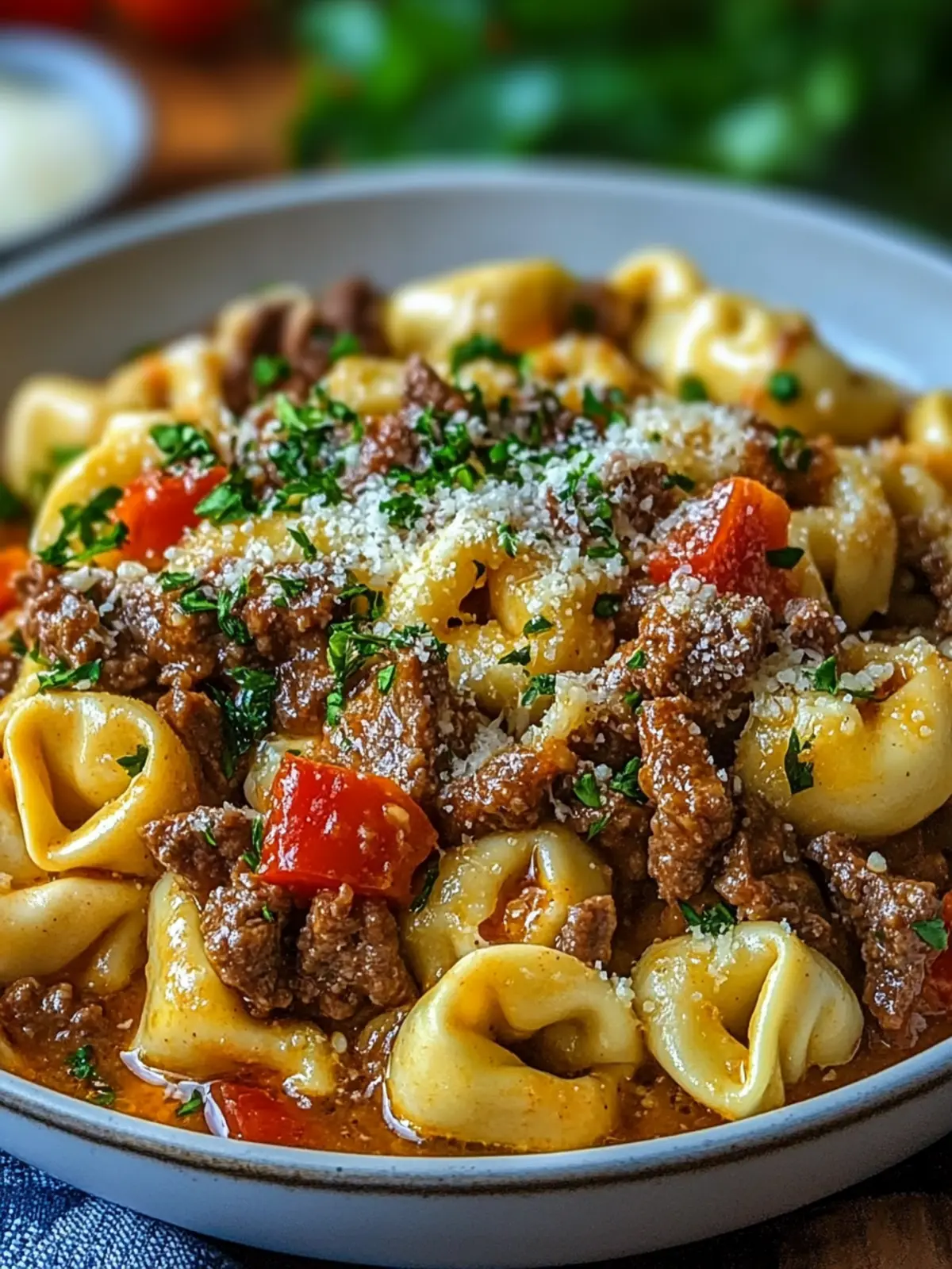 Cheesesteak Tortellini: Comfort Food with a Savory Twist 2 Cheesesteak Tortellini