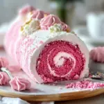 Sweet and Soft Pink Velvet Roll Cake for Every Celebration 2 Pink Velvet Roll Cake