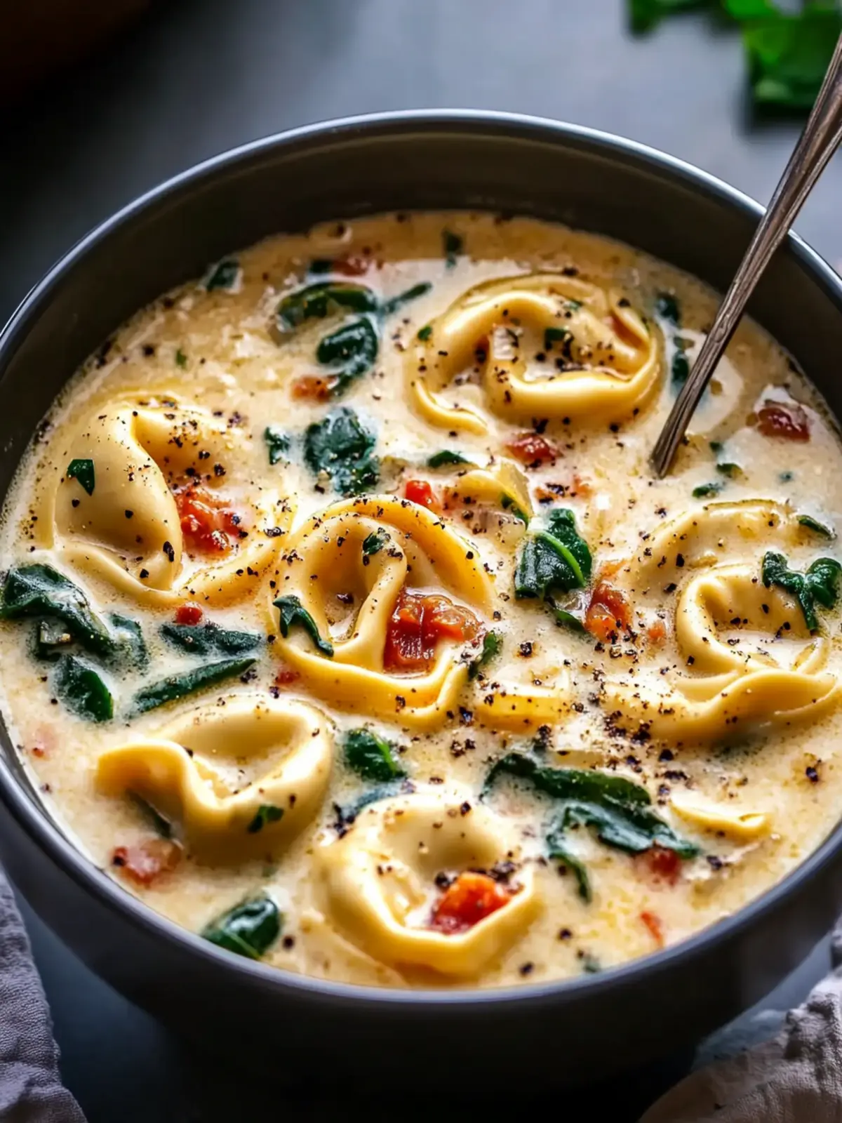 Creamy Tuscan Garlic Tortellini Soup That's Pure Comfort in a Bowl 2 Creamy Tuscan Garlic Tortellini Soup