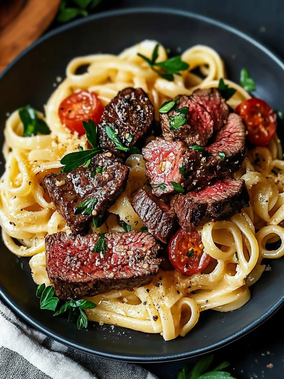 Steak Bites Pasta: Creamy Garlic Treat for Comfort Food Lovers 5 Steak Bites Pasta