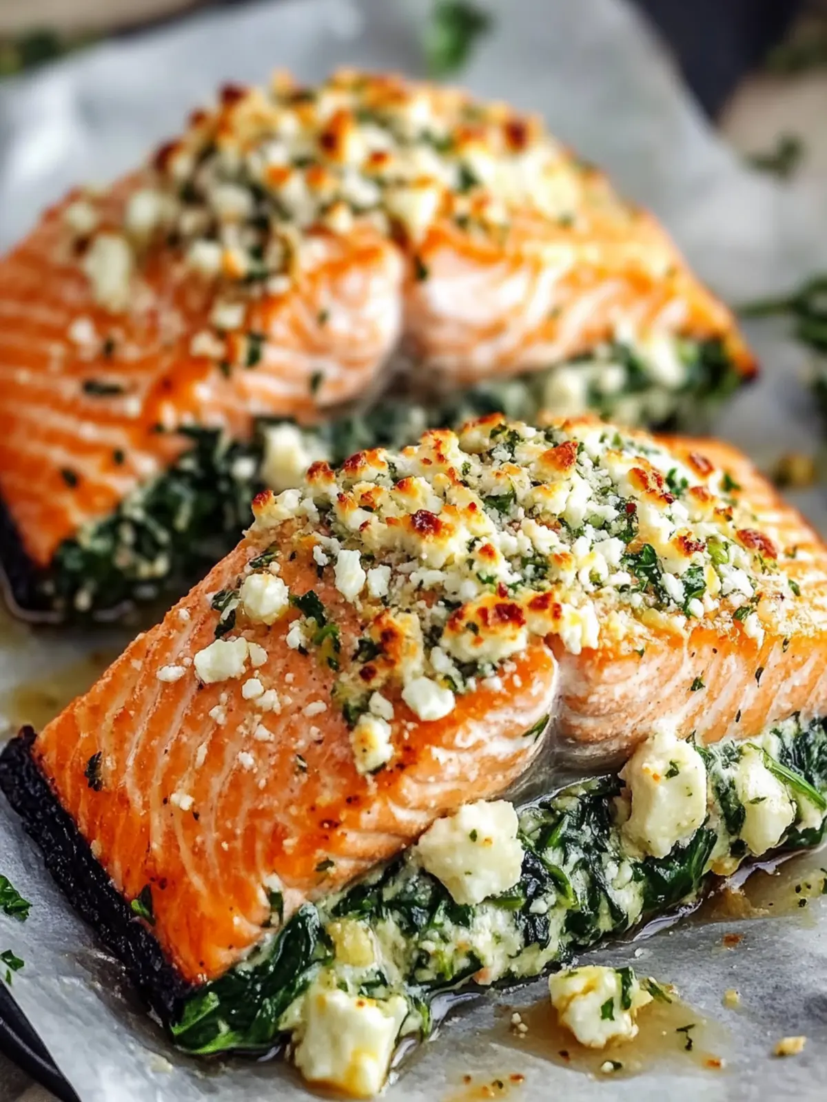 Baked Stuffed Salmon with Spinach & Feta: A Flavorful Delight 4 Baked Stuffed Salmon with Spinach & Feta
