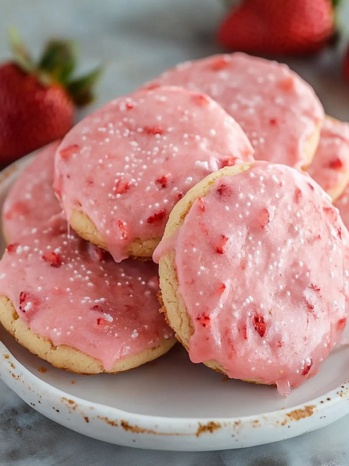 Delicious Strawberry Cookies Recipe with Sweet Strawberry Glaze 2 Strawberry Cookies Recipe with Strawberry Glaze