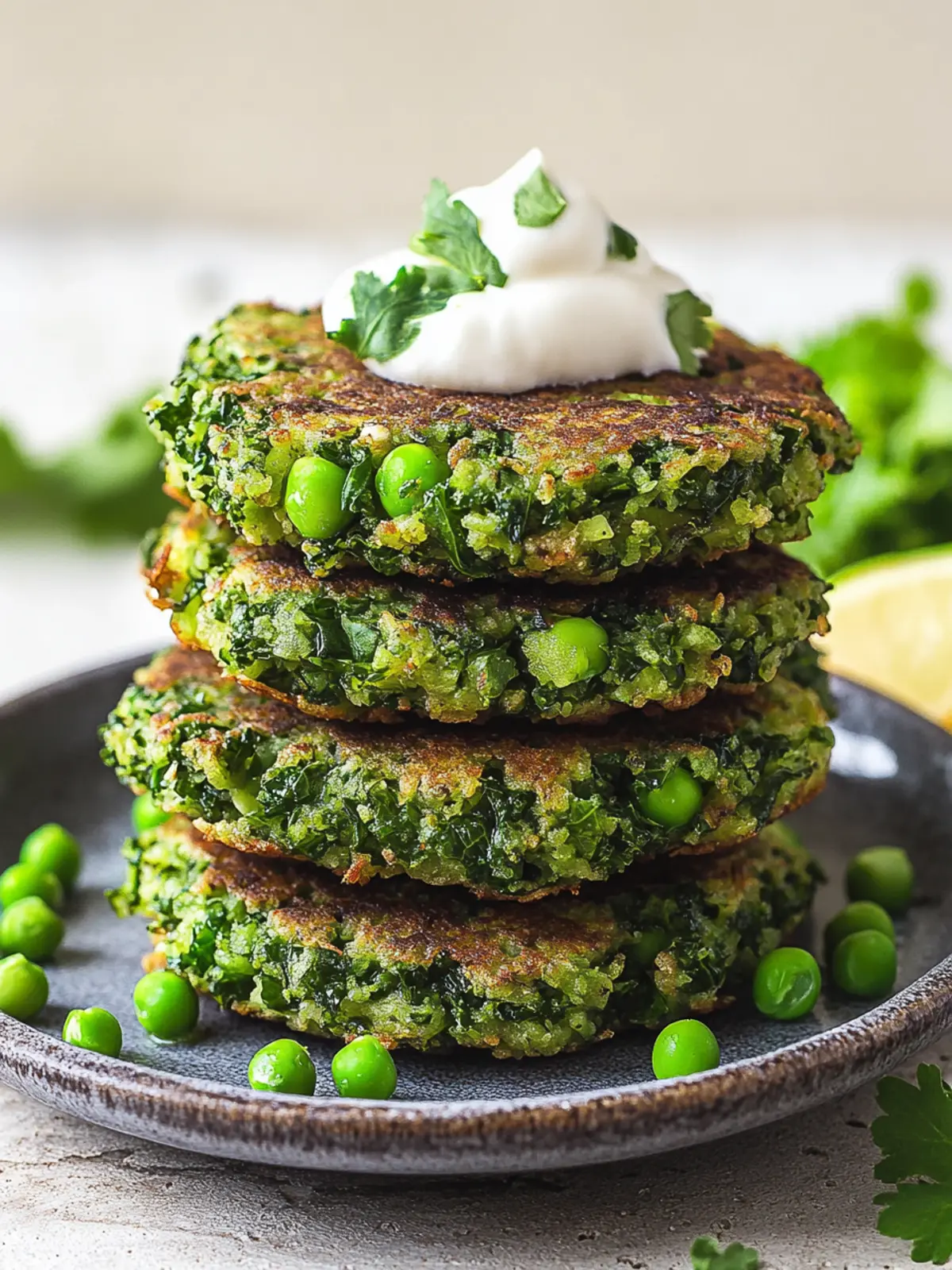 Delicious Kale and Green Pea Fritters for Guilt-Free Snacking 2 Kale and green pea fritters