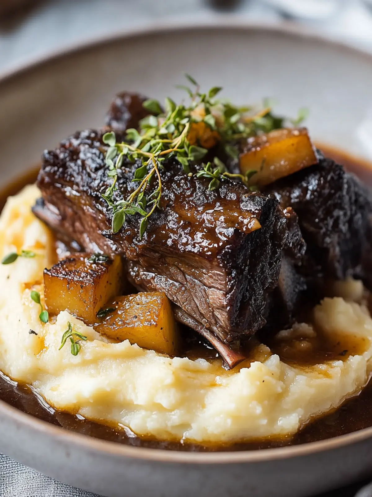 Savory Braised Short Ribs with Creamy Mashed Potatoes Delight 2 Braised Short Ribs with Mashed Potatoes
