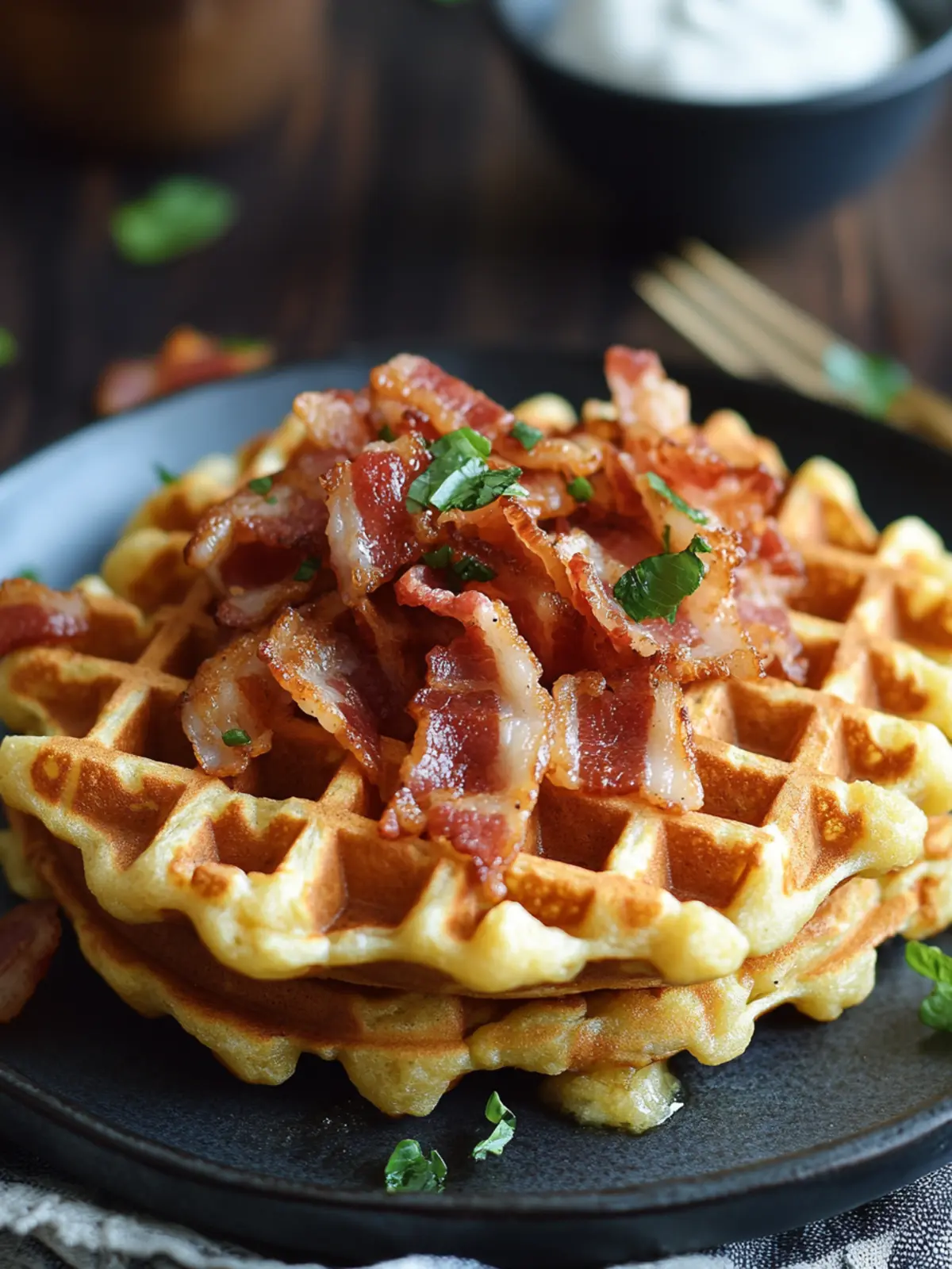 Savory Bacon and Cheese Loaded Hashbrown Waffles Delight 4 Bacon and Cheese Loaded Hashbrown Waffles