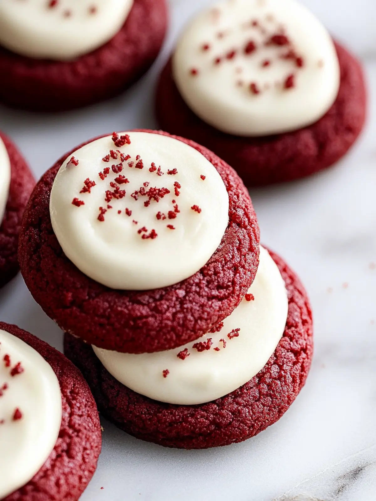 Irresistible Red Velvet Cookies with Cream Cheese Frosting Recipe 3 Red Velvet Cookies with Cream Cheese Frosting