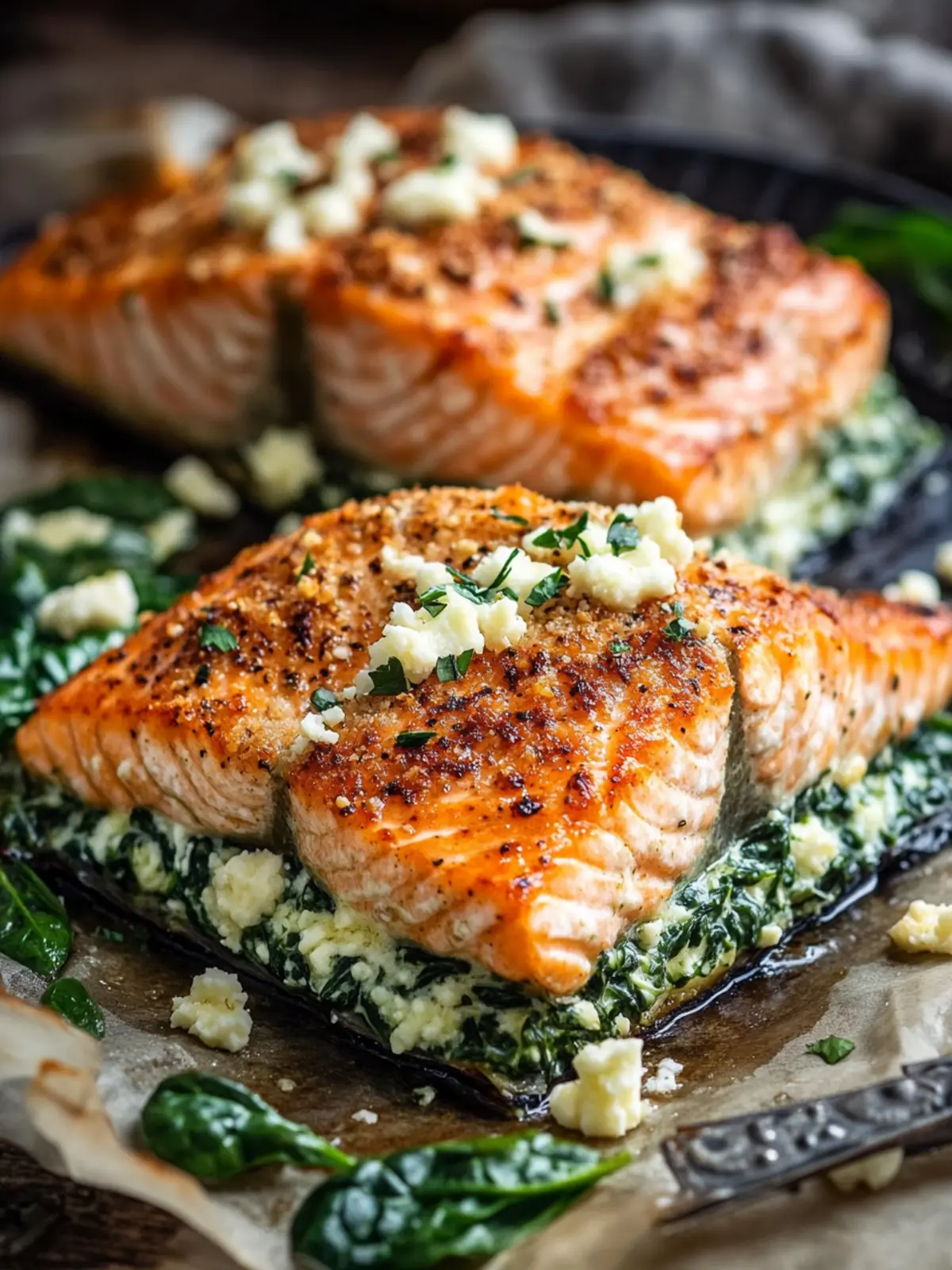 Baked Stuffed Salmon with Spinach & Feta: A Flavorful Delight 5 Baked Stuffed Salmon with Spinach & Feta
