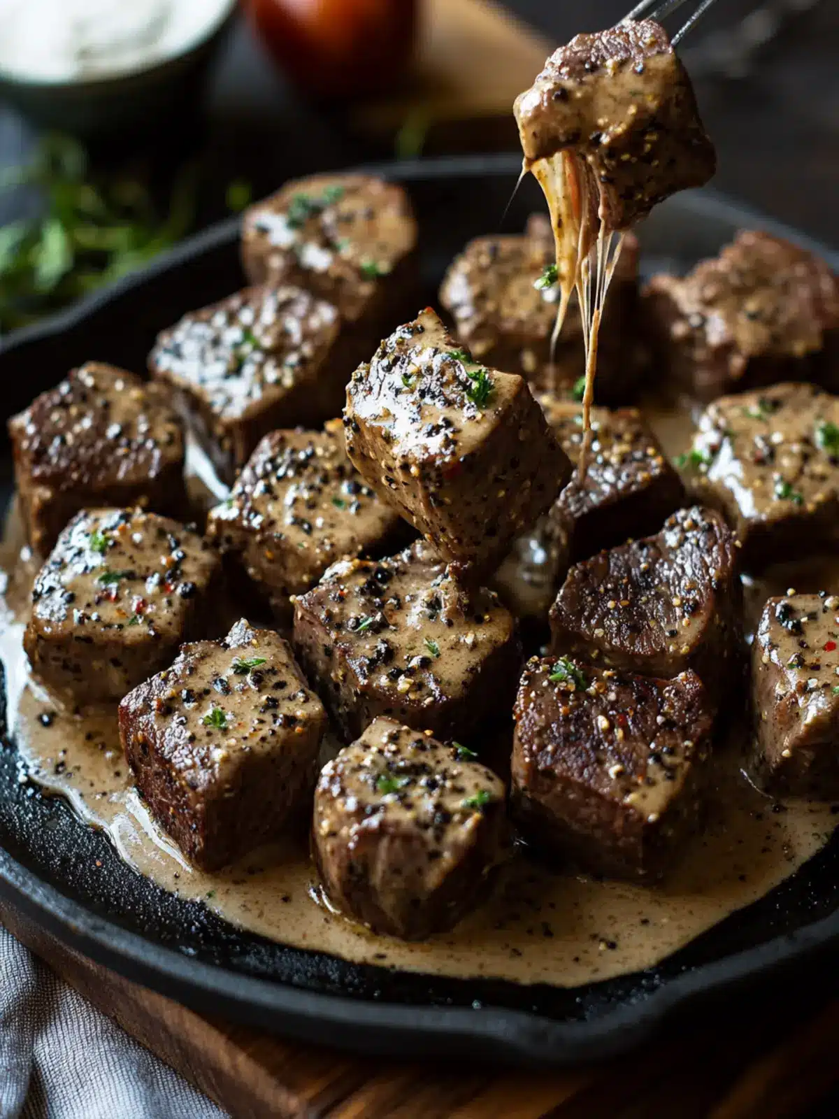 Irresistible Creamy Peppercorn Steak Bites for Quick Indulgence 4 Creamy Peppercorn Steak Bites