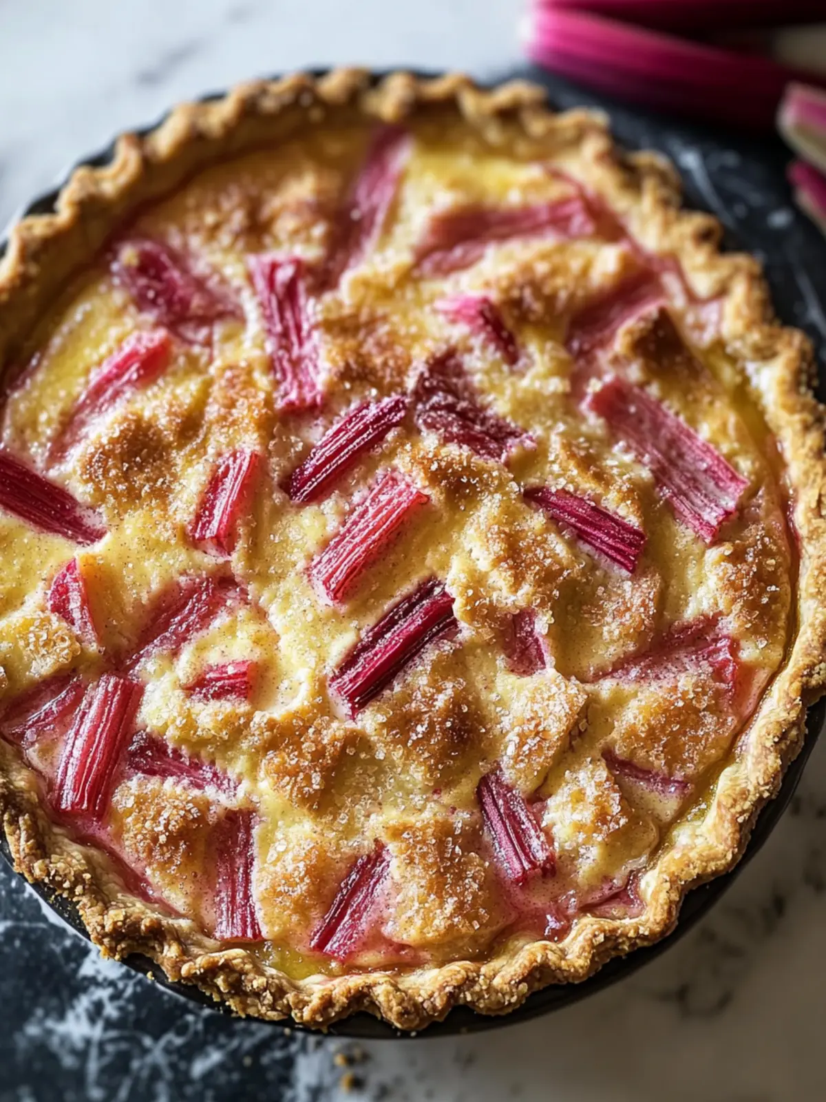 Delicious Crustless Rhubarb Custard Pie: Easy Spring Indulgence 3 Crustless Rhubarb Custard Pie