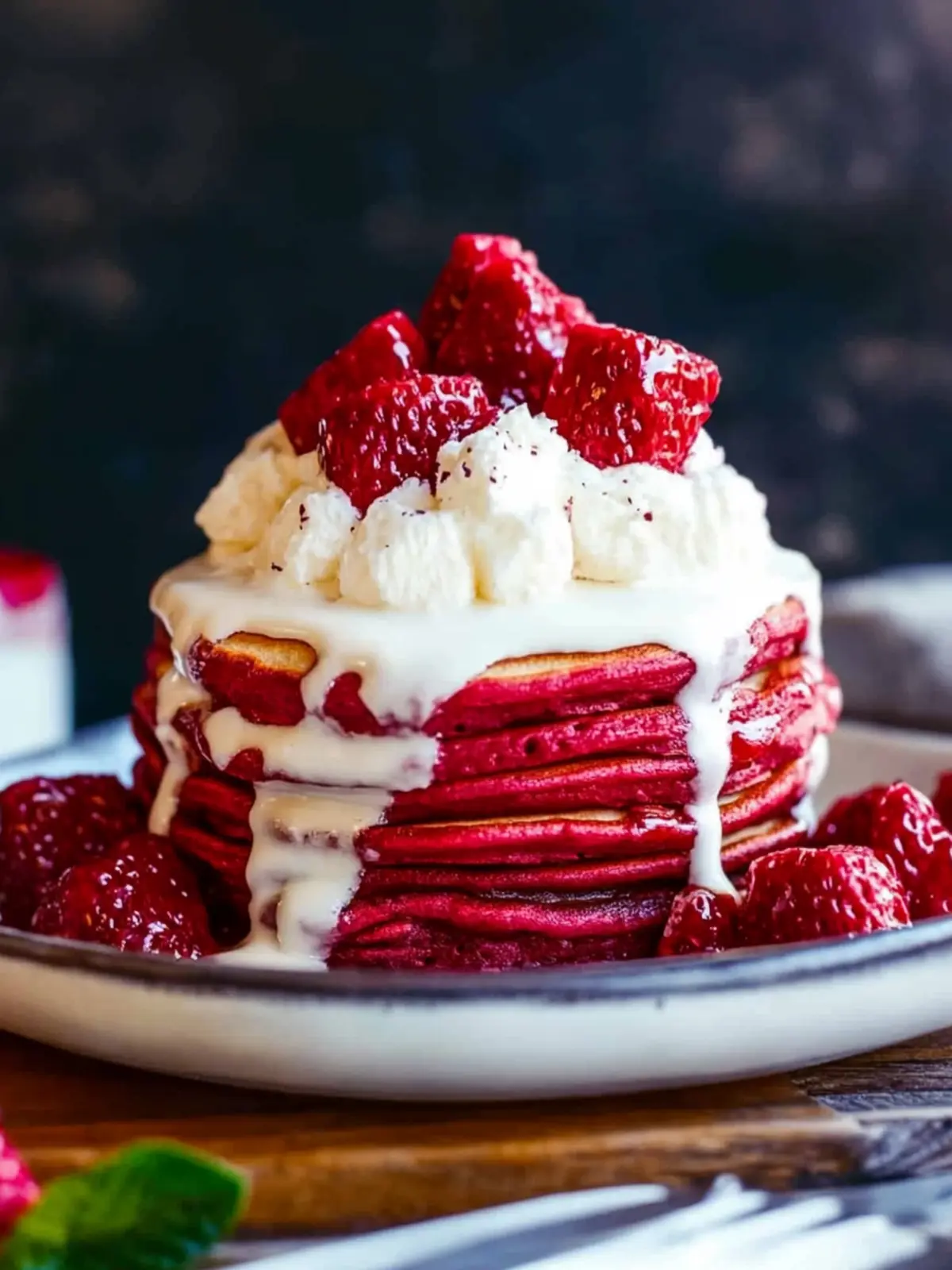 Irresistible Red Velvet Pancakes Recipe with Creamy Icing 2 Red Velvet Pancakes Recipe